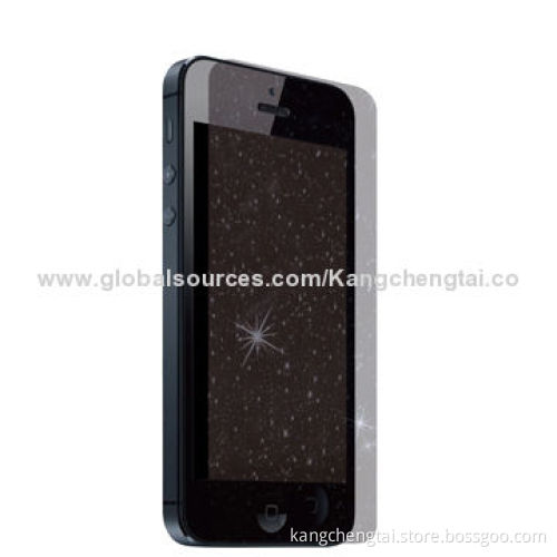 Diamond Glinting Tempered-glass Screen Protector for iPhone5/5S, Additional Glitter on Screen/0.33mm